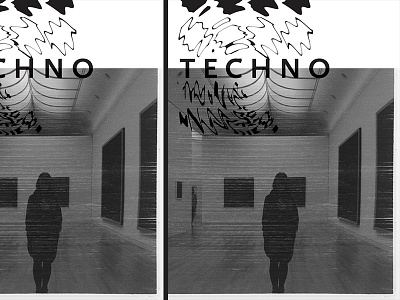 Techno abstract black and white book cover bw distort editorial glitch magazine type zine