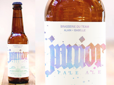 Junior Pale Ale Label baby shower beer blackletter calligraphy hand lettering home brew homebrew label lettering packaging small batch watercolor