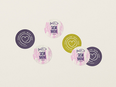SushiNative Stickers [vegan] branding food stand identity illustration logo restaurant sticker sushi vegan