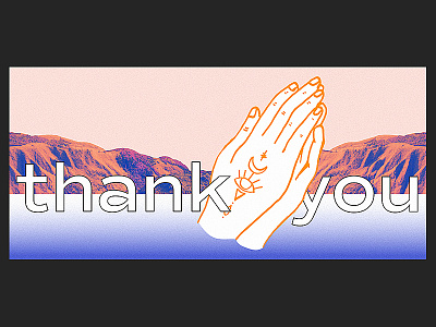 Personal Thank You Card card collage design hands illustration illustrations prayer thank you
