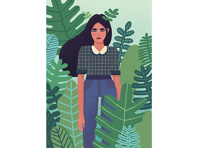 Mom character character design hili noy illustration leaf mother nature plants woman portrait