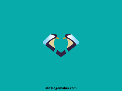 Penguin + Diamond Logo abstract animal bird diamond logo design logo for sale logo maker logotipo penguin simple