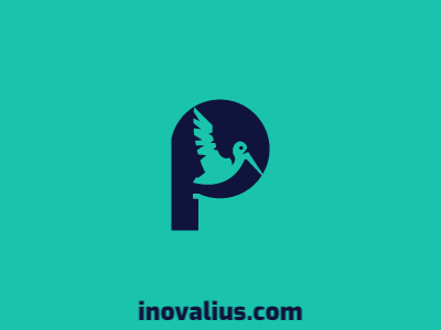 Pelican + P Logo mascot education logo maker logo design pet shop animal p logo for sale logo pelican
