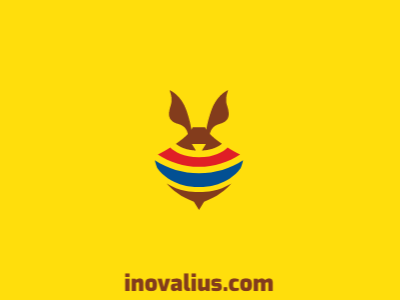 Rabbit Spinning Logo childish bunny spinning top logo for sale logo design toy rabbit rotating logo logo maker