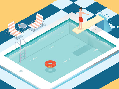 Pool isometric pool swimming