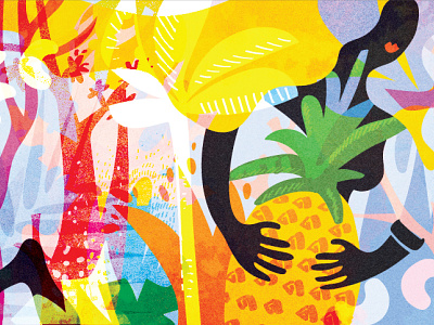 Woman illustration pineapple tropic vector woman
