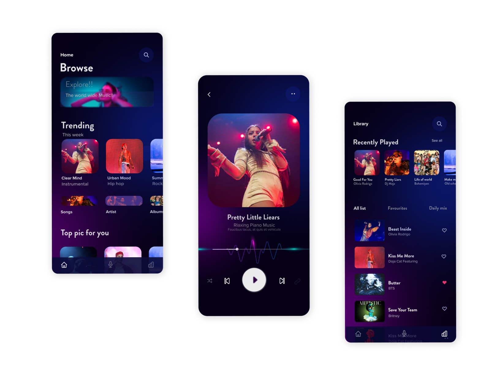 Music App by Nishat on Dribbble