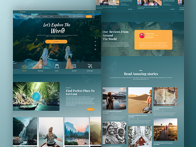 "Worth Miles" branding design graphic design illustration travel agency ui ux web template