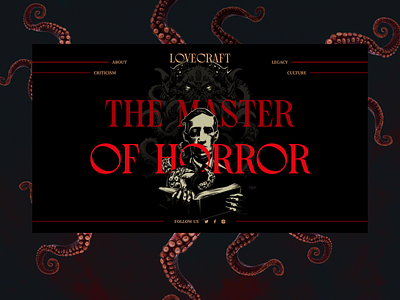 Lovecraft website cthulhu design figma lovecraft typography ui ux web web design