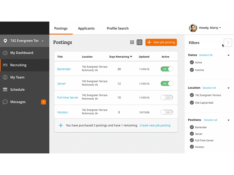 Card & List View with Expanding Filters cards filters responsive ui