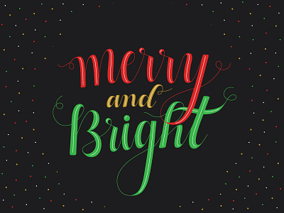 Merry & Bright christmas graphic design hand lettering holiday illustration illustrator lettering vector