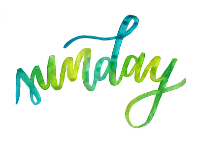 sunday calligraphy design hand lettering lettering script type typography watercolor
