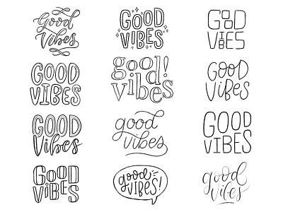 Good Vibes concept good vibes hand lettering lettering process sketch thumbnail thumbnail sketch type typography