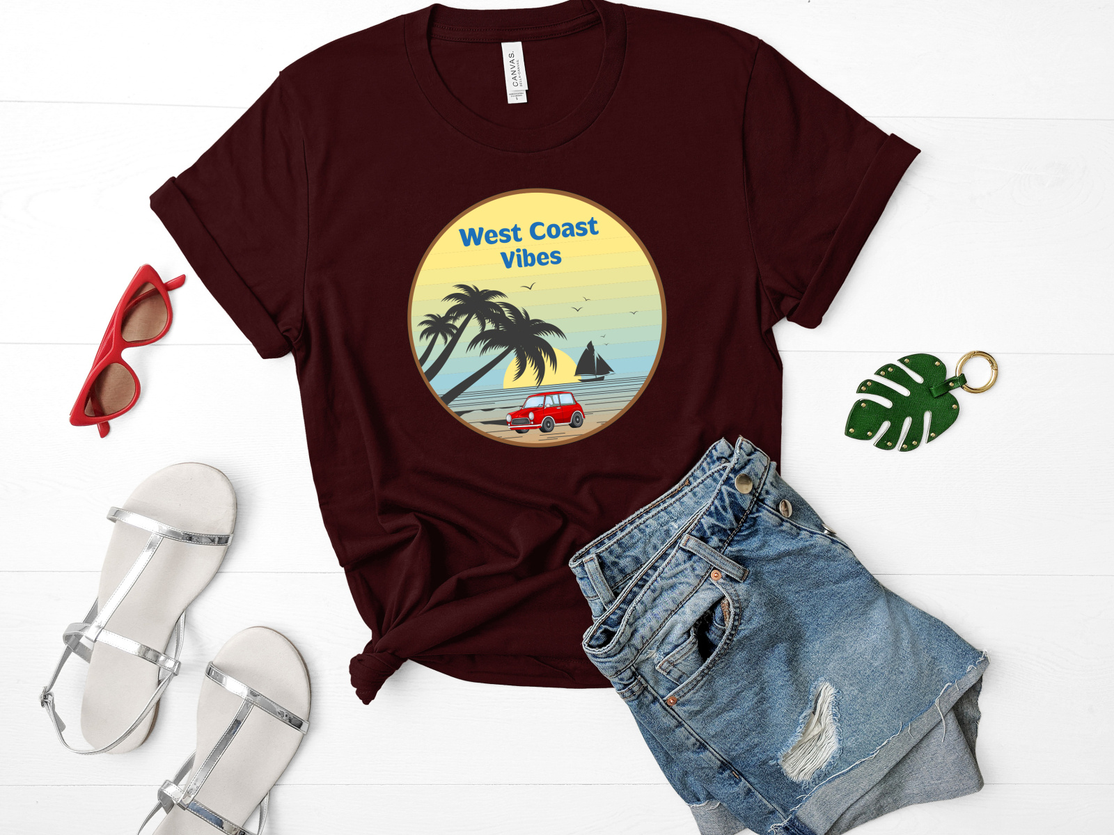 WEST COAST VIBES T SHIRT by Md shahadat zaman on Dribbble
