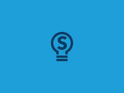 S lightbulb Logo blue experiments icon lightbulb playing symbol vector weird