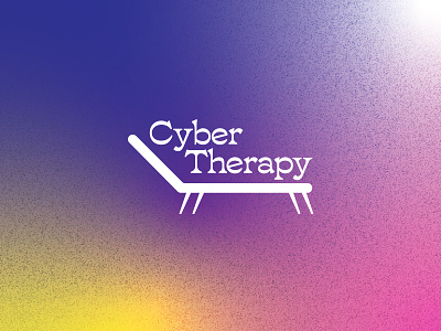 Cyber Therapy Logo branding couch cyber cybersecurity gradient jupiterone logo noise pink purple stipple texture therapy yellow