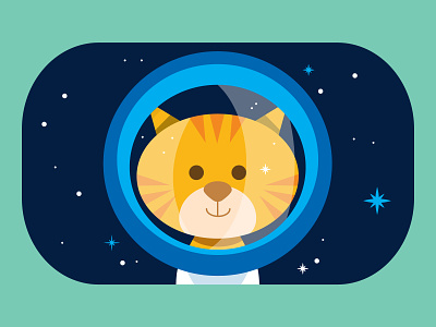 Space Cat X astronaut blue brand cat cats cybersecurity green helmet illustration kitty nasa space vector