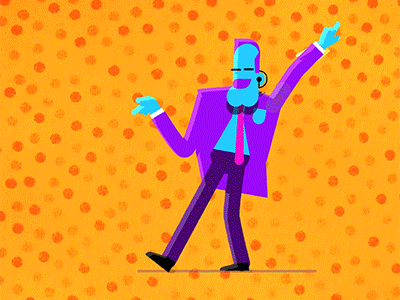 Aw yeaaa 2d after effects animation bright businessman character character design colorful colourful dance illustration suit