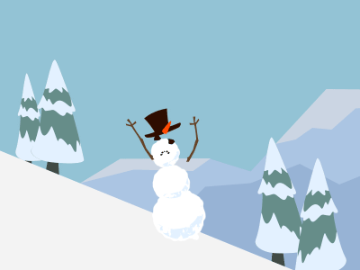 GIFMAS - Bouncy Snowman animation blue bounce gif hill mountain snow snowman white