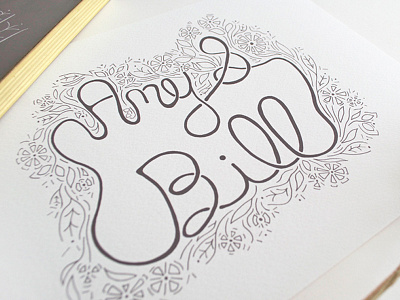 Amy & Bill hand lettering illustration print
