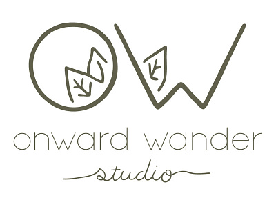 Onward Wander Studio Logo (Personal) branding hand lettering identity design illustration logo design typography