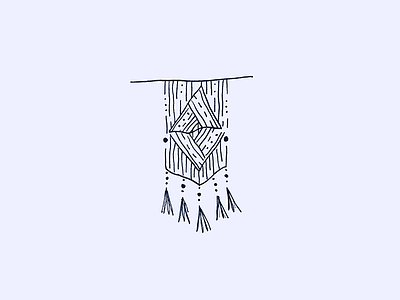 5/100 Days of Illustrations 100 day project custom design daily illustrations illustrations macrame hanging illustration pen drawing