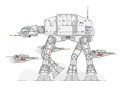 AT-AT With Snowspeeders