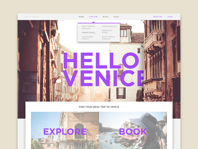 Venice Travel Website clean interactive purple ui ux venice web website