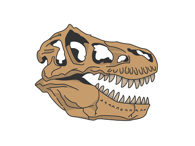 T-Rex concept dinosaur illustration shading skull t rex