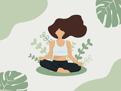 Girl in lotus position adobe illustrator character girl graphic design illustration lotus meditation poster sport vector yoga