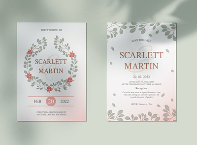 Rustic wedding invitation adobe illustrator design event flower graphic design illustration invitation marriage rsvp rustic save the date vector watercolor wedding wedding invitation