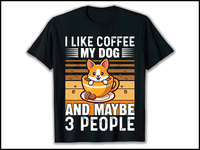 Coffee and dog t-shirt design