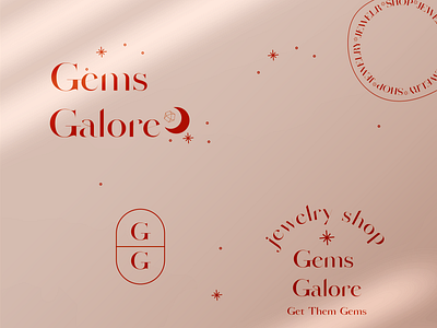 Gems galore branding business card design graphic design logo stationary