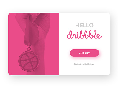 Hello Dribbble dribbble hello interface pink thank ui welcome