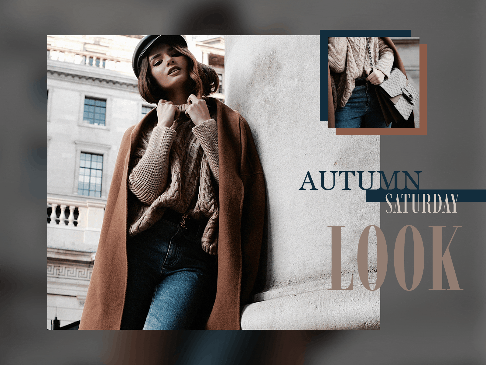 Fashion | Fall Saturday Look autumn branding design design layout concept dress up fashion fashion design graphic design layout look look suggestions neutral palette saturday look typography ui ui concent web design