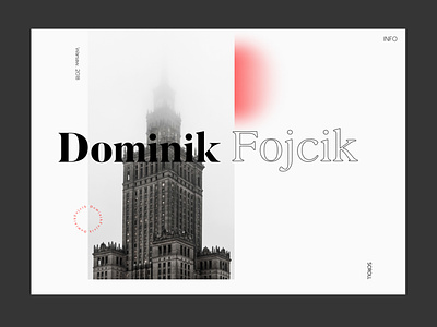 Dominik Fojcik Portfolio Site amazing black calm design hero minalism personal website portfolio red ui ux website white