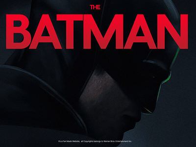 The Batman Website - Hero Section batman black branding design gotham pattinson red site ui web website