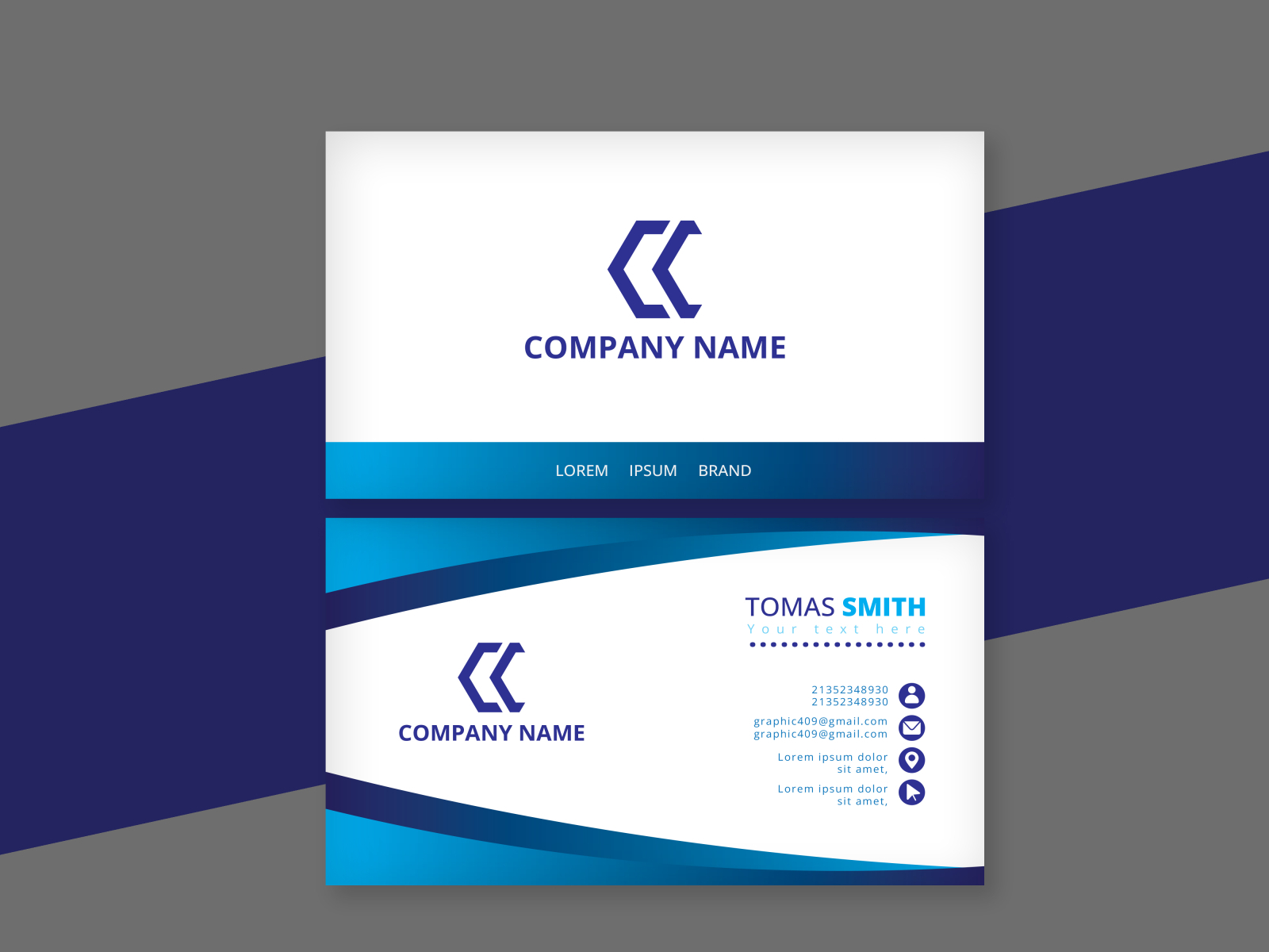 blue and white business card design by khairul 226 on Dribbble