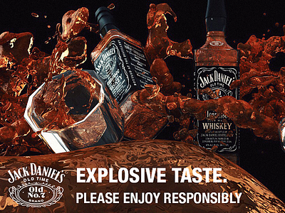 Jack Daniel's Ad 3d ad alcohol cinema 4d cinema4d design drinking life like marketing