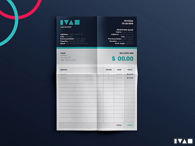 Invoice design a4 document graphic invoice paper payment visual