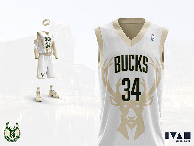 Milwaukee Bucks - Home jersey redesign basketball bucks clothes giannis antetokounmpo jersey milwaukee mockup nba shirt sport sports top