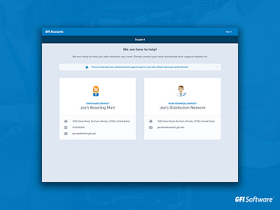 GFI Accounts Support - US region account landing page sign in sketch sketchapp support ui user experience user interface ux web design website