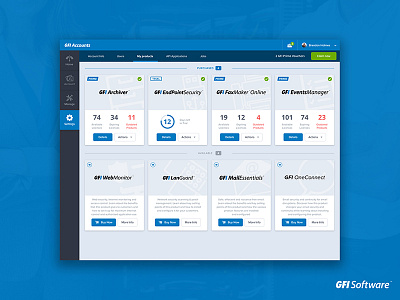 GFI Accounts - My products dashboard landing page product sketch sketchapp ui user experience user interface ux web app web design website