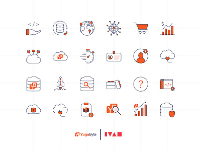 YugaByte icons brand branding icon set icons illustration linear icons ui ui design user experience user interface ux website