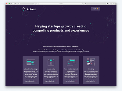 Aplauz Design Studio website branding dark theme design agency landing page logo design product design startup branding startup logo user experience design user interface ux design visual identity website