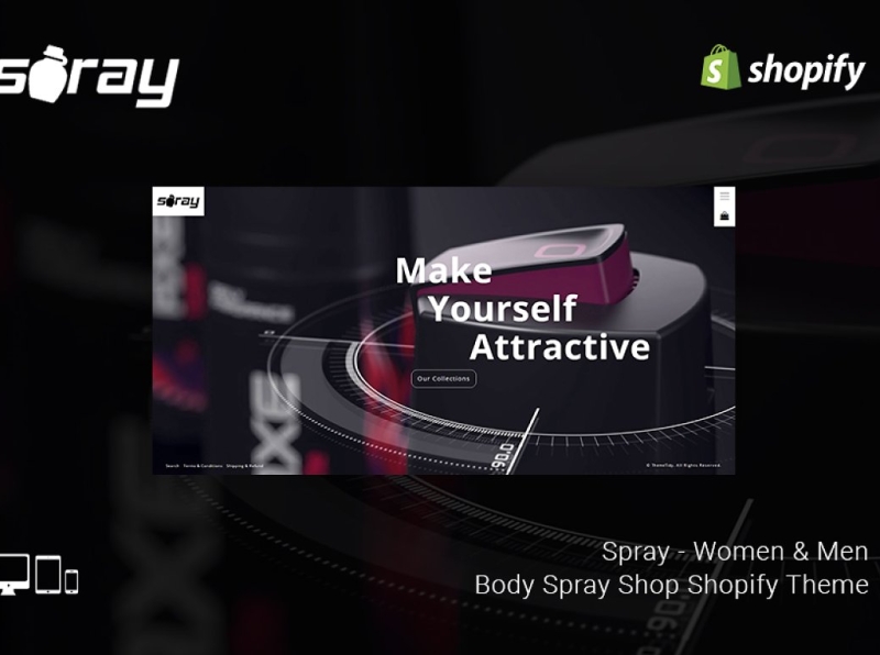 Spray Body Spray Shop Shopify Theme 3d animation app beauty beauty shopify theme branding design fashion shopify theme graphic design illustration logo motion graphics responsive responsive shopify theme shopify shopify theme spray shop spray shopify theme theme ui