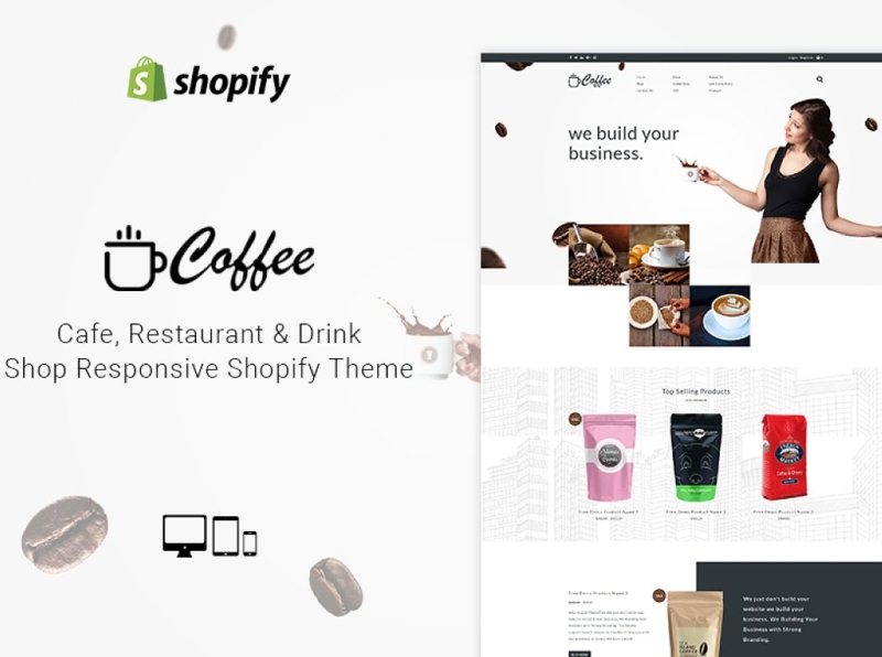 Coffee Restaurant Shopify Theme 3d animation app branding coffee coffee restaurant coffee shopify theme design drink shopify theme fashion shopify theme graphic design illustration logo motion graphics responsive responsive shopify theme shopify shopify theme theme ui