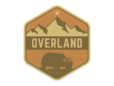 FJ Overland Patch 4x4 adventure fj cruiser illustration mountains off road overland rugged star topography toyota vector