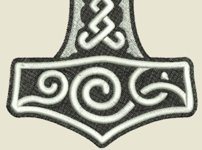 Thor hammer embroidery design embroidery illustration thor vector
