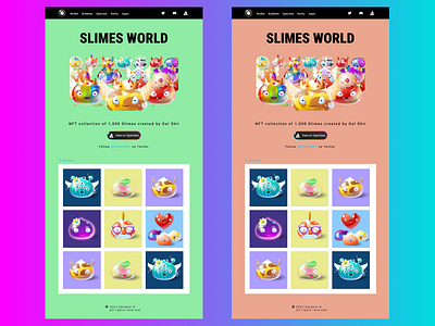 Slimes NFT Redesign design landing page ui ui design uiux uiux design ux design web design